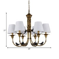 3/6/8 Lights Suspension Pendant Rustic Cone Fabric Chandelier - Rebooters