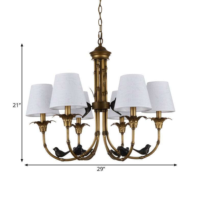 3/6/8 Lights Suspension Pendant Rustic Cone Fabric Chandelier - Rebooters
