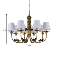 3/6/8 Lights Suspension Pendant Rustic Cone Fabric Chandelier - Rebooters