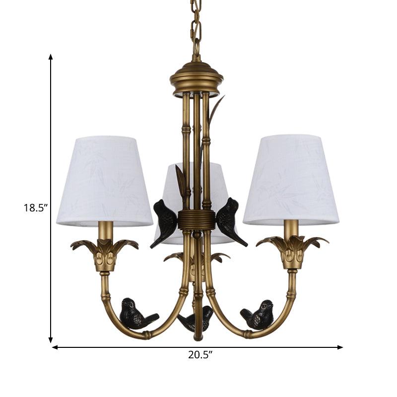 3/6/8 Lights Suspension Pendant Rustic Cone Fabric Chandelier - Rebooters