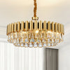 Triangle Crystal Block Chandelier Lighting with Metal Sheet Modernist 8 Heads Pendant Lighting in Gold - Rebooters