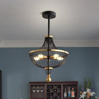 5 Bulbs Metal Empire Hanging Chandelier Vintage Pendant Lighting - Rebooters