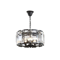 18"/25.5" Diameter Metal Drum Shade Ceiling Chandelier Black - Rebooters