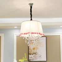 4 Lights Tapered Chandelier Lamp Modern Fabric Pendant Light - Rebooters