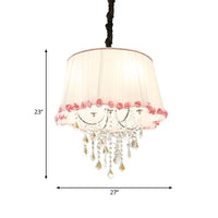 4 Lights Tapered Chandelier Lamp Modern Fabric Pendant Light - Rebooters