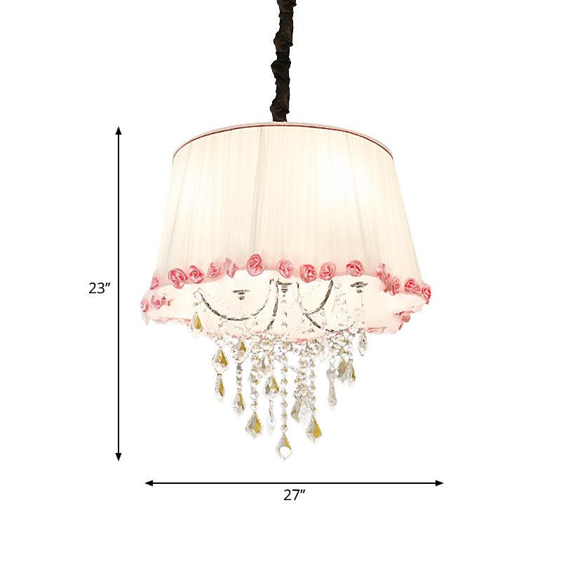 4 Lights Tapered Chandelier Lamp Modern Fabric Pendant Light - Rebooters