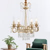 Brass Finish Curved Arm Ceiling Chandelier with Candle Accent - Rebooters