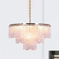 16"/23.5" W Frosted Glass Tiered Chandelier Light Modernist - Rebooters