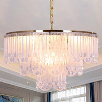 16"/23.5" W Frosted Glass Tiered Chandelier Light Modernist - Rebooters
