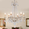 Clear Crystal Beaded Chandelier Lamp Modernist 6 Heads Pendant Light - Rebooters