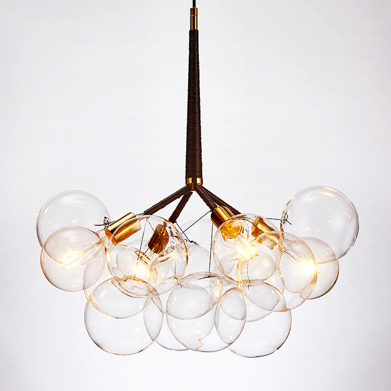 Transparent Glass Bubble Hanging Light Modern Simplicity Living Room Chandelier Light - Rebooters