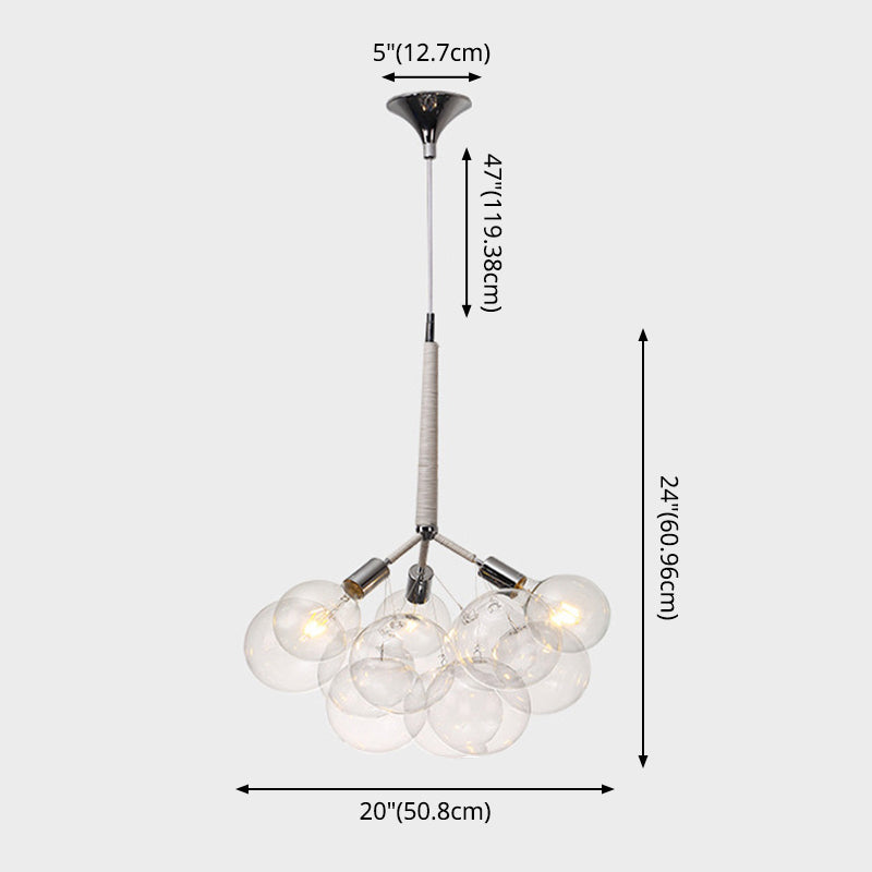 Transparent Glass Bubble Hanging Light Modern Simplicity Living Room Chandelier Light - Rebooters