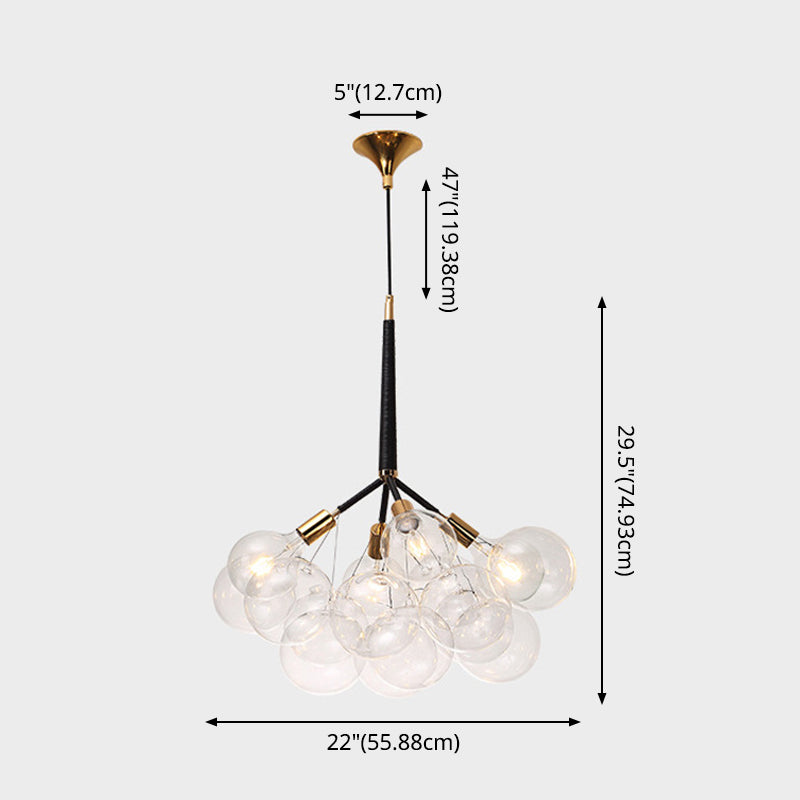 Transparent Glass Bubble Hanging Light Modern Simplicity Living Room Chandelier Light - Rebooters