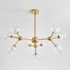 Clear Globe Shape Glass Chandelier Light in Gold Modern Pendant - Rebooters