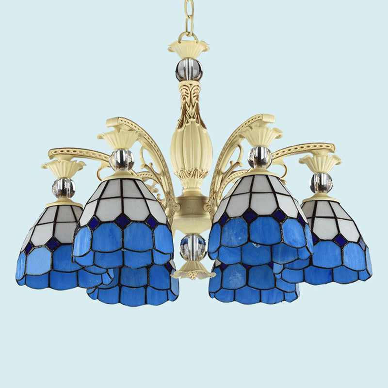 Tiffany Chandelier with Stained Glass Shade - Rebooters