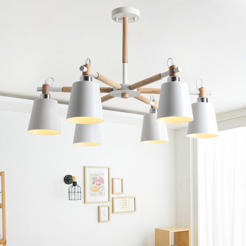 Modern Minimalist Rubber Wood Chandelier Pendant Light - Rebooters