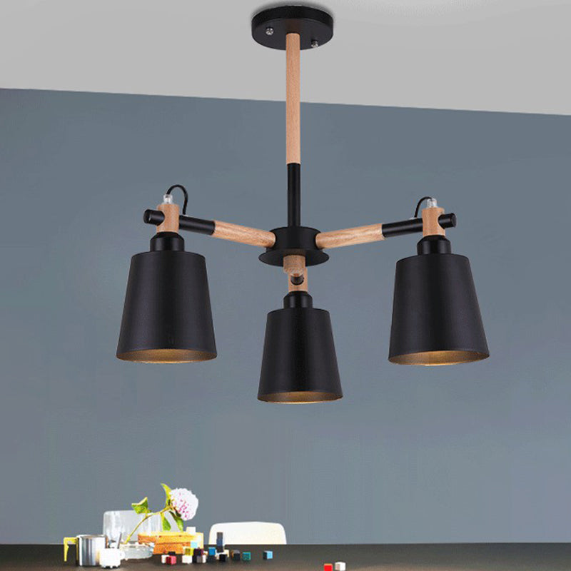 Modern Minimalist Rubber Wood Chandelier Pendant Light - Rebooters