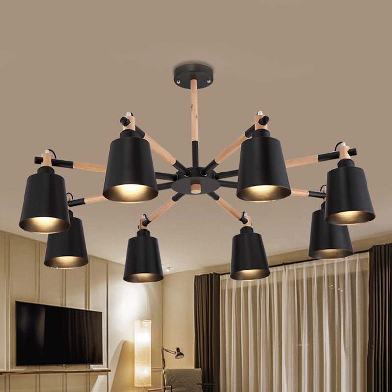 Modern Minimalist Rubber Wood Chandelier Pendant Light - Rebooters