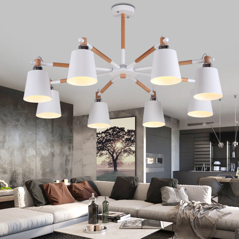 Modern Minimalist Rubber Wood Chandelier Pendant Light - Rebooters