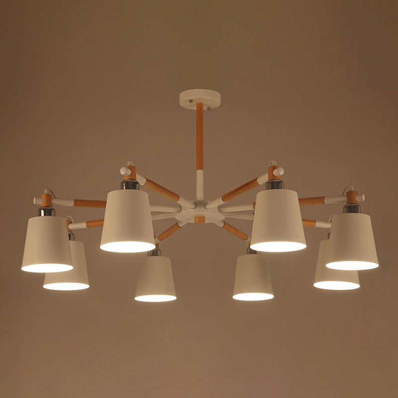 Modern Minimalist Rubber Wood Chandelier Pendant Light - Rebooters