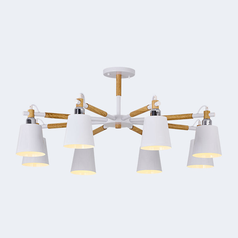 Multi-Colored Optional Solid Wood Chandelier Simplicity Modern Living Room Lighting Fixture - Rebooters