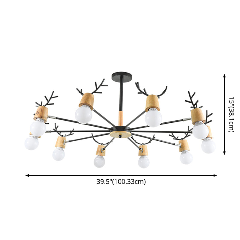 Modern Wooden Simplicity Chandelier Exposed Bulb Design - Rebooters