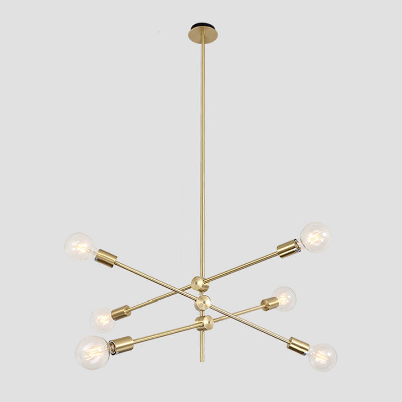 Postmodern Geometric Lines Chandelier Lamp Metal Bedroom Light - Rebooters