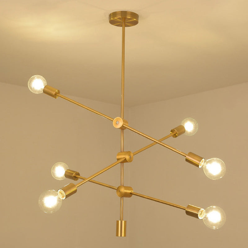 Postmodern Geometric Lines Chandelier Lamp Metal Bedroom Light - Rebooters