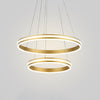 16 Inch 24 Inch Diameter 2 Tiered Ring LED Chandelier Gold - Rebooters