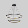 Hollow Ring Shape Hanging Chandelier Light Modern Black Lamp - Rebooters