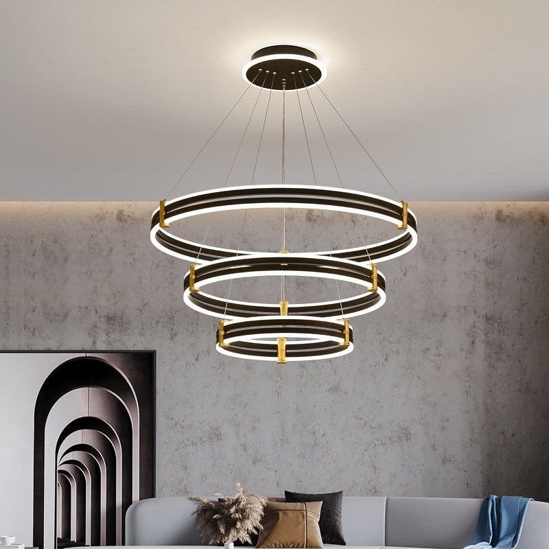 Modern Ring LED Chandelier 3 Color Light Adjustable - Rebooters