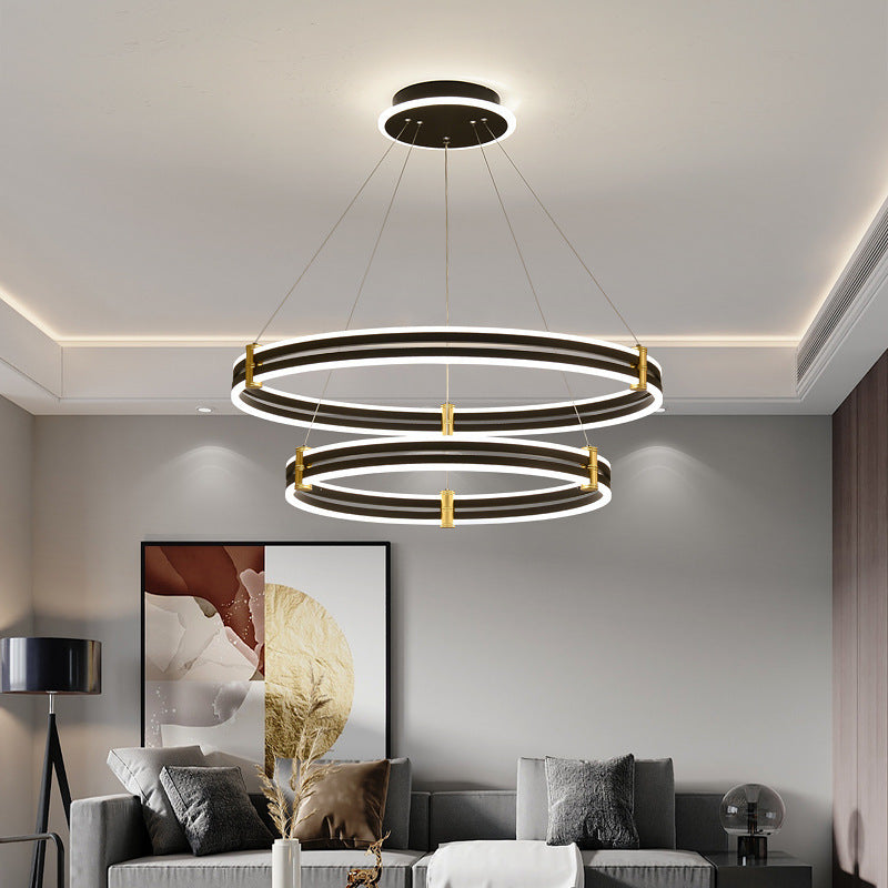 Modern Ring LED Chandelier 3 Color Light Adjustable - Rebooters