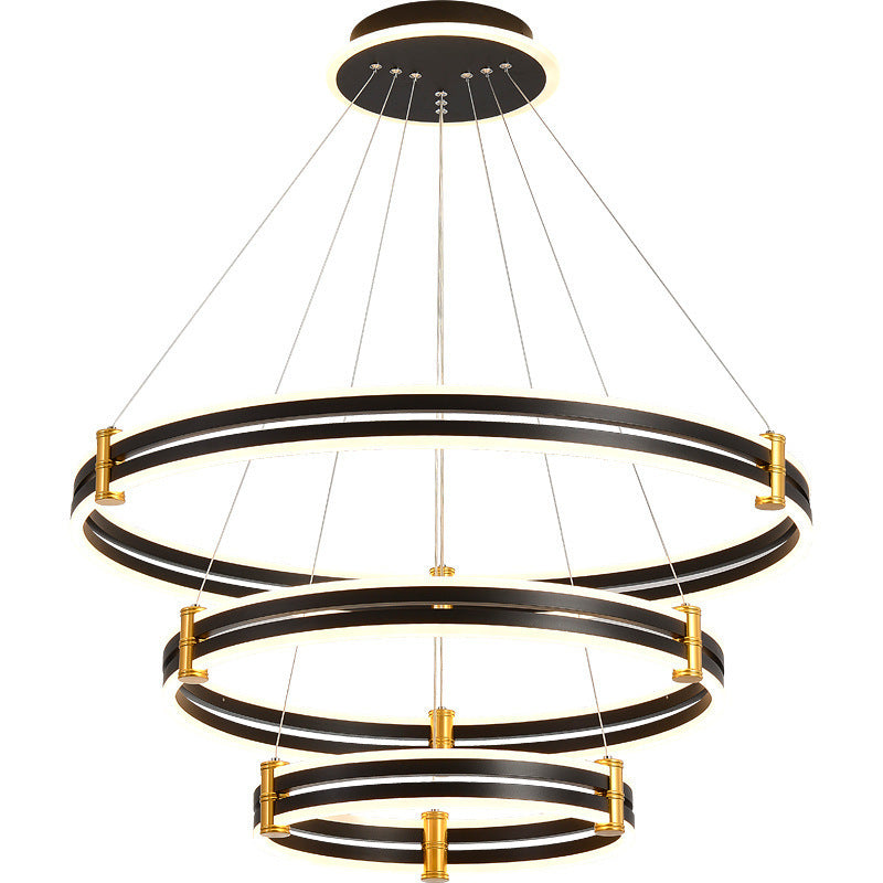 Modern Ring LED Chandelier 3 Color Light Adjustable - Rebooters