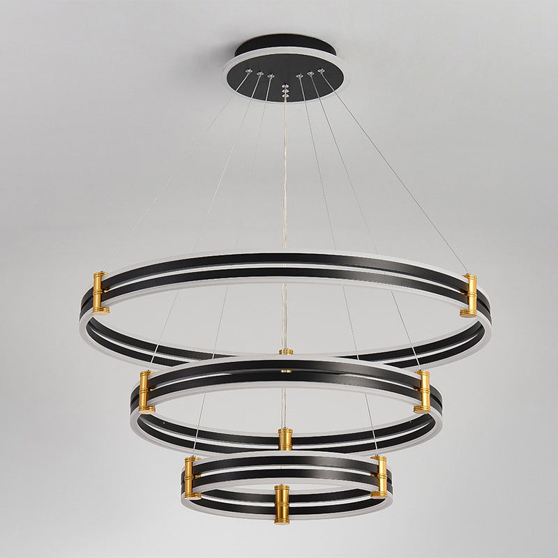 Modern Ring LED Chandelier 3 Color Light Adjustable - Rebooters