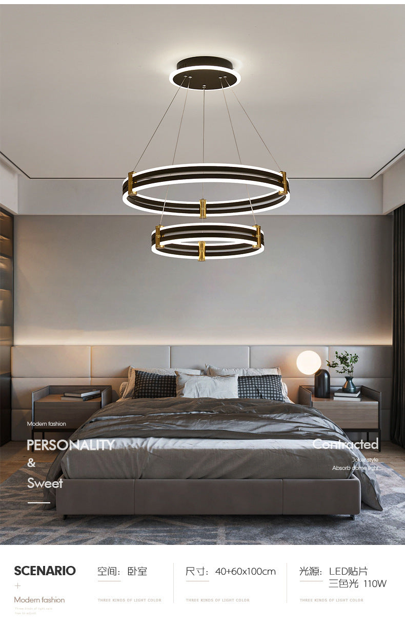 Modern Ring LED Chandelier 3 Color Light Adjustable - Rebooters