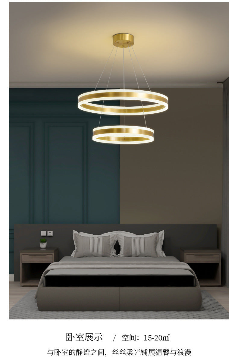 Modern Simplicity Ring-shaped LED Chandelier Brass Tiered - Rebooters