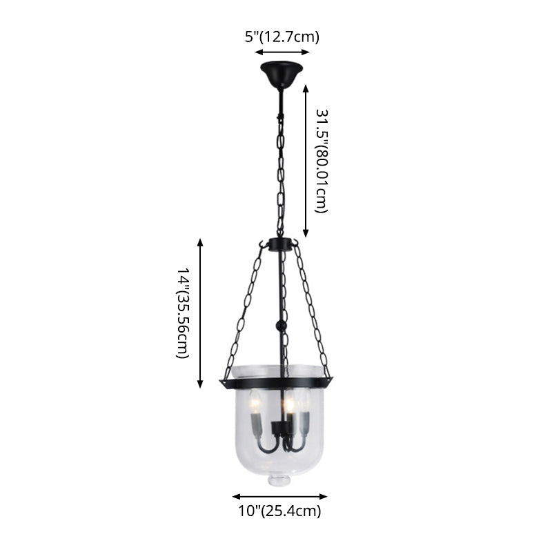 Transparent Glass 3-Light Pendant Lamp for Dining Room - Rebooters