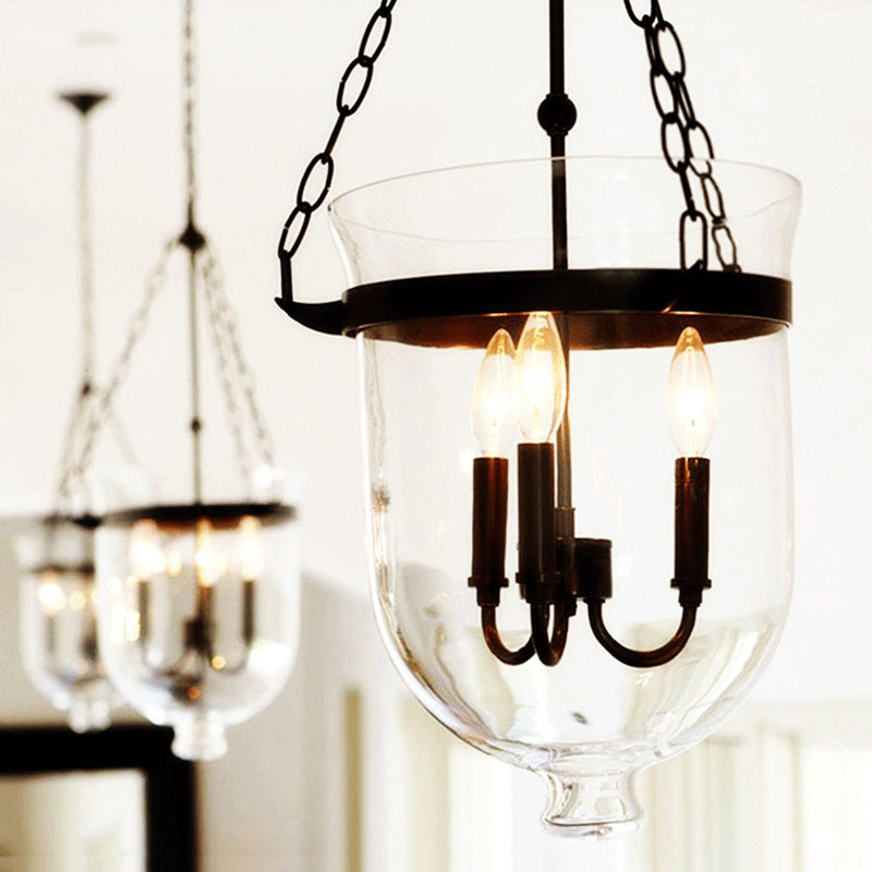 Transparent Glass 3-Light Pendant Lamp for Dining Room - Rebooters