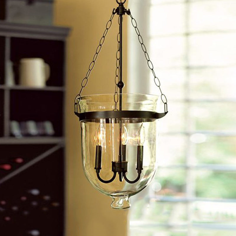 Transparent Glass 3-Light Pendant Lamp for Dining Room - Rebooters