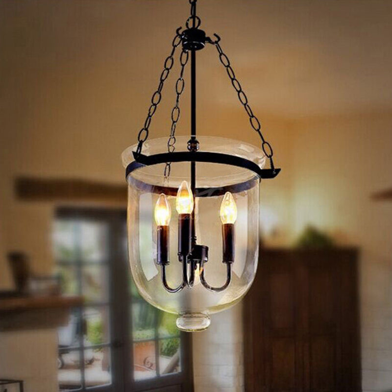 Transparent Glass 3-Light Pendant Lamp for Dining Room - Rebooters