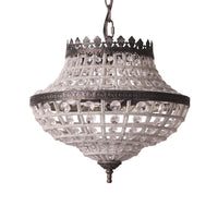 2 Lights Urn Hanging Ceiling Light Vintage Crystal Pendant Lamp - Rebooters