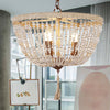 Lodge Style Bowl Chandelier Lamp Clear Crystal Bead Light - Rebooters