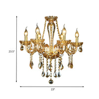6 Heads Gold Glass Hanging Ceiling Light Chandelier Lighting - Rebooters