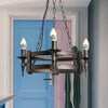 3 Lights Metal Ceiling Chandelier Rustic Black Hanging Lamp - Rebooters