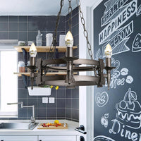 3 Lights Metal Ceiling Chandelier Rustic Black Hanging Lamp - Rebooters