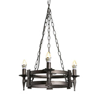 3 Lights Metal Ceiling Chandelier Rustic Black Hanging Lamp - Rebooters