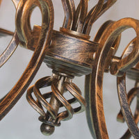 6 Lights Swirled Arm Chandelier Lamp Vintage Bronze Fixture - Rebooters