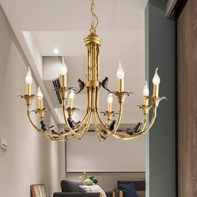3/6/8 Lights Candelabra Ceiling Chandelier Rustic Brass Pendant - Rebooters