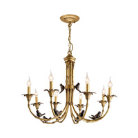 3/6/8 Lights Candelabra Ceiling Chandelier Rustic Brass Pendant - Rebooters