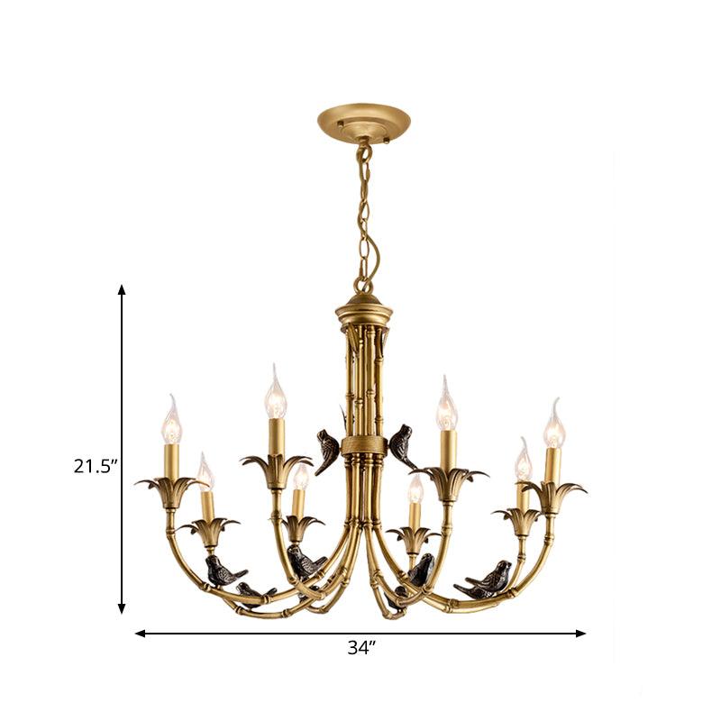 3/6/8 Lights Candelabra Ceiling Chandelier Rustic Brass Pendant - Rebooters